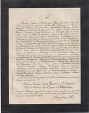 1883 Faire-part décès Mme Jules GUYOT d'ARLINCOURT née PREVOST d'ARLINCOURT.