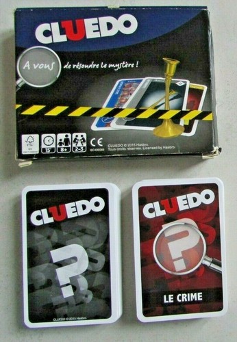 Jeu cartes cluedo hasbro - cartes,
