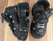 New Rock Black Leather Biker
