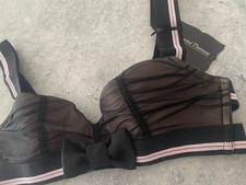 Soutien Gorge Balconnets Tulle Bonnets Coussinets Noir Rose CHANTAL THOMASS 90A