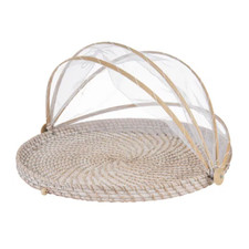 Ladelle Whitehaven Abri Alimentaire Dôme Grand En Rattan Et Maille Pliable 45 Cm