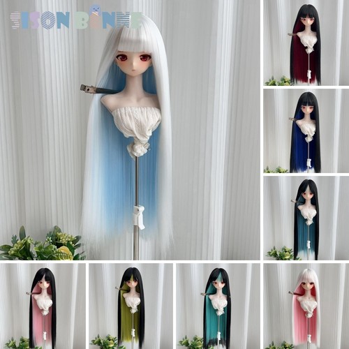 Perruque couleur bjd long - bi-couleur,
