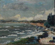 Tableau l'étang de Berre par Paul Michel 1936