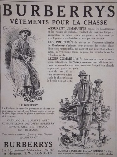 Publicité 1913 burberrys - publicitÉ,