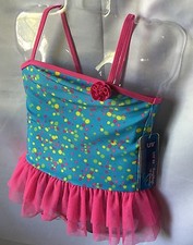 New Jump N Splash Fuchsia & Turquoise Ballerina Style Girls 1 Piece Swimsuit 5/6