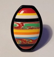 BAGUE ART POP RÉSINE MULTICOLORE - JACKIE BRAZIL SOBRAL T55 #BC# G5