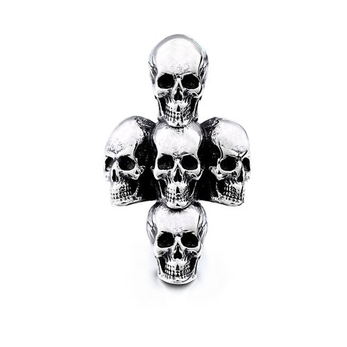 Bague acier inox tête - bague,
