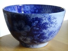 VB VILLEROY & BOCH 1 ANCIEN BOL EN FAIENCE FIN 19 EME MODELE JARDINIERE BLEU