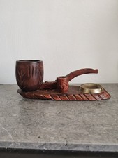 Cendrier Pipe En Bois Sculpté