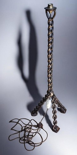 Pied lampe fer - fer, forgé