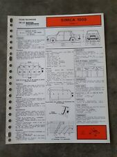 FICHE TECHNIQUE AUTOMOBILE SIMCA 1000 RALLYE 3