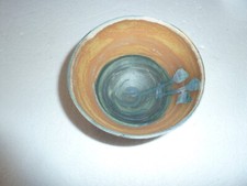 Beau bol vintage en céramique japonaise à décors de plantes stylisées, déco+++