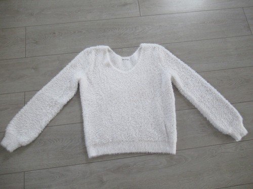 Pull blanc tout doux col - doux, en