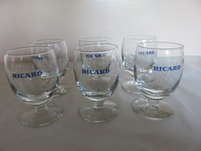 6 verres ballon RICARD lettre