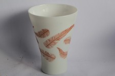 Vase opaline émaillée Plumes