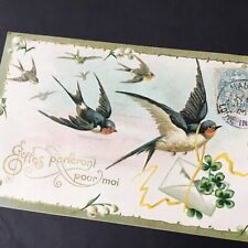 Carte Ancienne Gaufrée Hirondelle CPA 1906 Postcard PC
