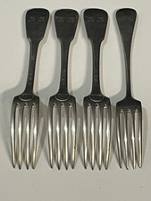 Christofle 4 Anciennes Fourchettes En Métal Argenté
