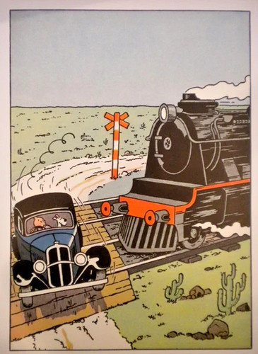 Tintin train tracks - on, tracks"