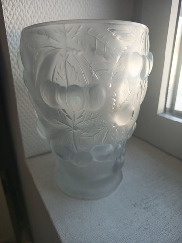 Vase ancien verre givre - ancien, 1930s