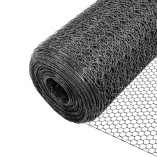 VOUNOT Grillage a poule avec fils 25mm en PVC gaine gris 1x50M