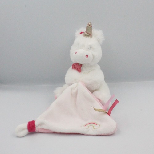 Doudou licorne blanche - , rose