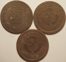 Lot de 3 Jetons Distributeurs Automatiques, Appareils, Deraigne, vers 1930 !!