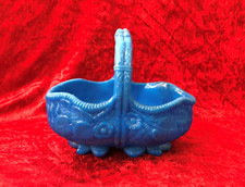 Panier en opaline bleu de