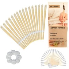 Lot de 16 bougies d'oreilles en cire d'abeille naturelle - Bougies en forme d...