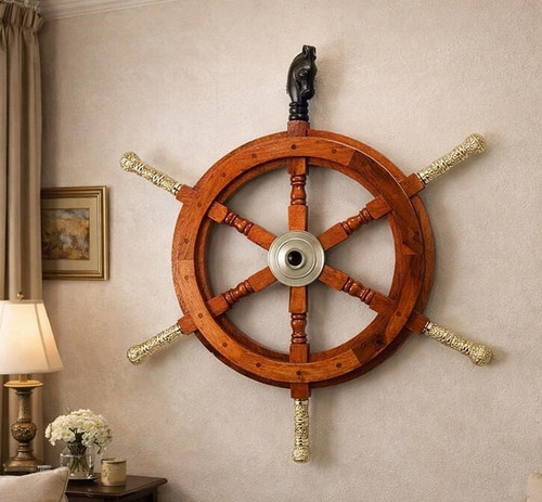 Roue bateau bois - roue,