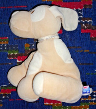 IB3/ DOUDOU PELUCHE SUCRE D'ORGE CHIEN CREME BEIGE BLANC COCARD 20CM assis TBE