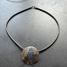 Très Beau Collier Chaîne En Argent Massif 925 Maille Art Nouveau deco ethnique 