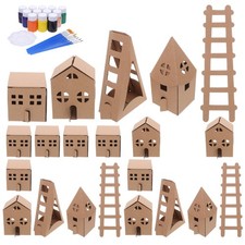  1 ensemble de maison en carton pour enfants : construction de chalet miniature