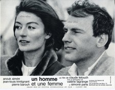 *Aymé Trintignant Une homme et une femme Lelouch Photo exploit papier vint