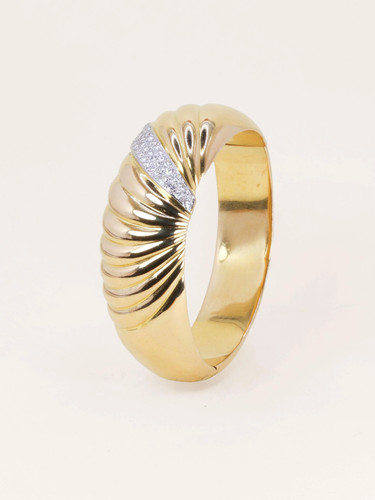 Bracelet jonc coquillage - , or