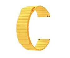 Bracelet Magnétique en Cuir Jaune pour montre universelle 20mm Quick Release