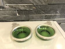 Lot de 2 taste à vin vintage étain et verre vert - Etain du manoir tastevin