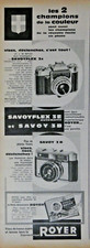 PUBLICITÉ DE PRESSE 1962 APPAREILS COULEUR ROYER AVEC UN SAVOYFLEX 3E AUTOMATIC