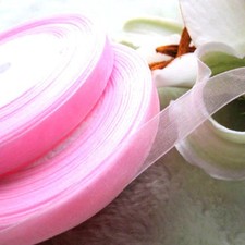Ruban organza rose 6 mm x 20