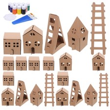  1 ensemble de maison en carton pour enfants : construction de chalet miniature