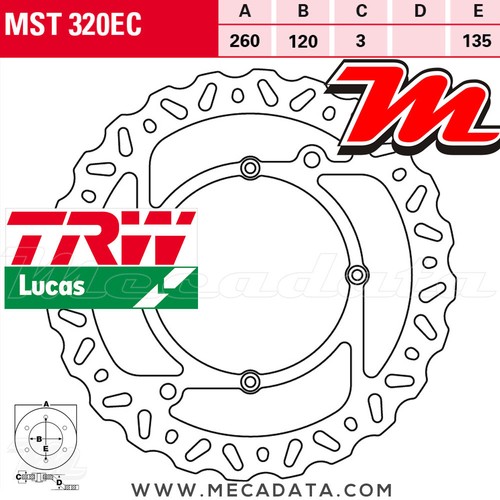 Disque frein avant trw - de,