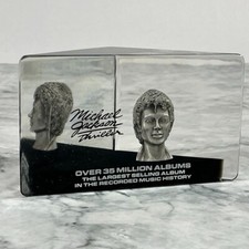 Michael JACKSON Thriller 3D Lucite Sales Record Presse-Papier / Étain Buste 1984