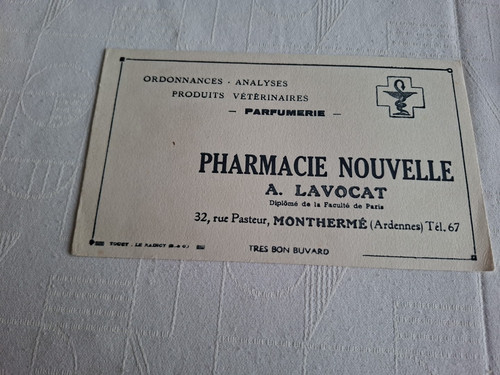 Buvard publicitaire pharmacie - buvard,
