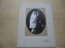 CDV PHOTO ANCIENNE MARIAGE 1920 METZ N&B ROBE MARIEE PHOTOGRAPHE KLOUZAL VINTAGE