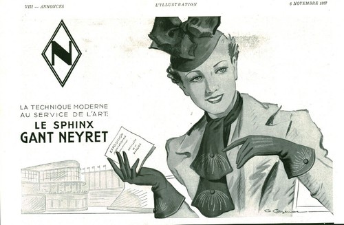 Publicité ancienne mode - , gant