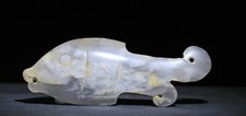 11CM Old Dynasty Natural Hetian Jade Carve Fish Goldfish Fishs Amulet Pendant
