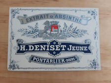 ancienne étiquette Absinthe extrait DENISET JEUNE Pontarlier absenta absente