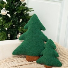 Oreiller sapin de Noël en fibre de polyester souple pour décoration d'espace d