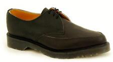 Solovair Nps Chaussures Fabriqué En England, 3 Œil Pointu Noir Greasy S005-X103