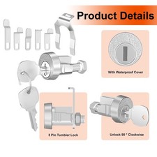 Jeu complet de serrures de boîte aux lettres pour L1172C avec 2 clés et mécan