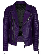 Veste de motard violette en